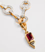 Yellow Gold, Ruby and Diamond July Charm