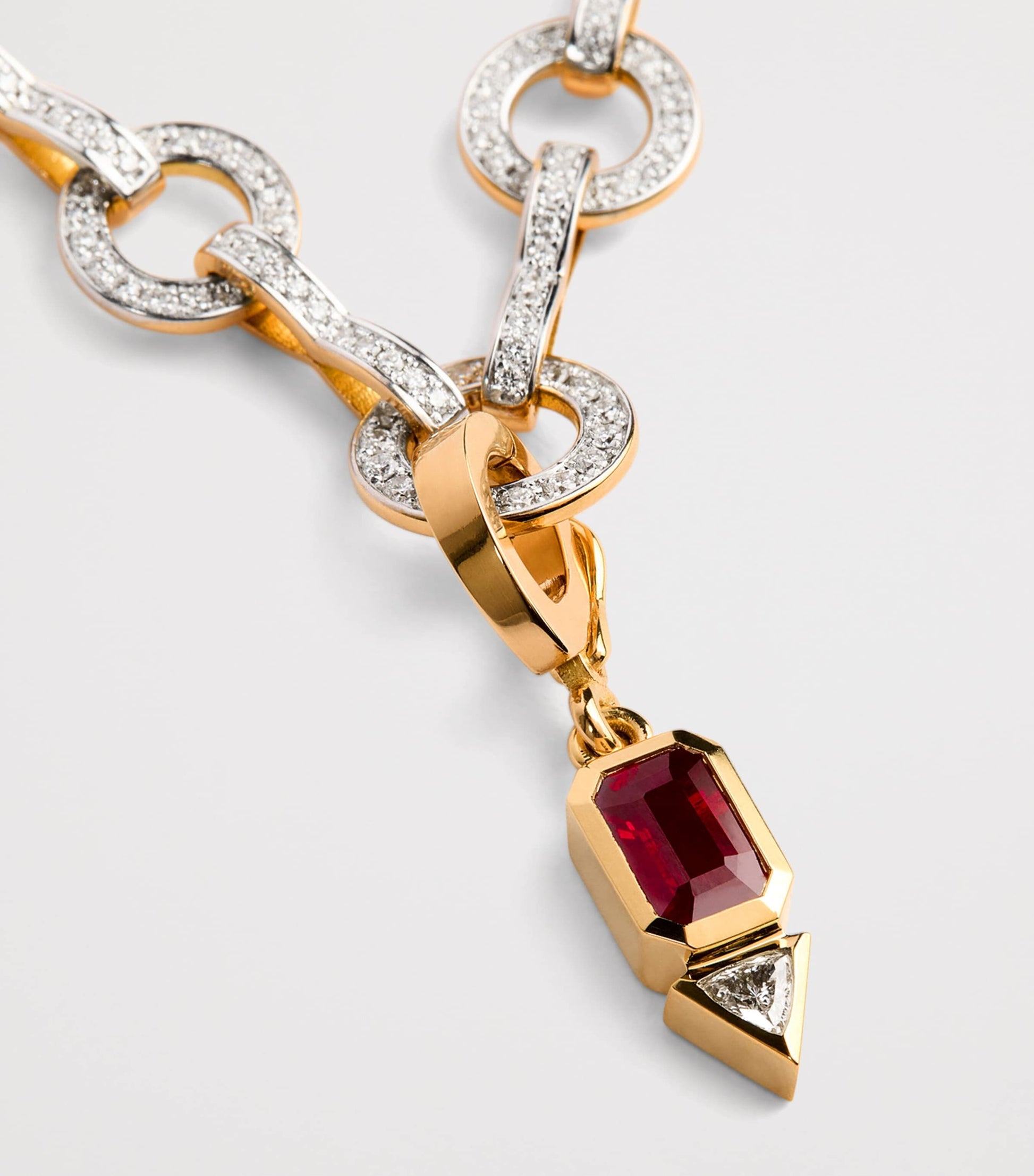 Yellow Gold, Ruby and Diamond July Charm