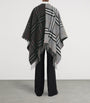 Burberry Grey Wool-Cashmere Contrast-Check Cape