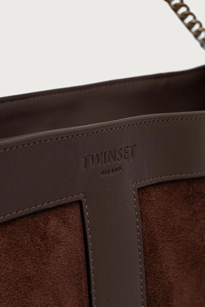Twinset kadın süet alışveriş çantası