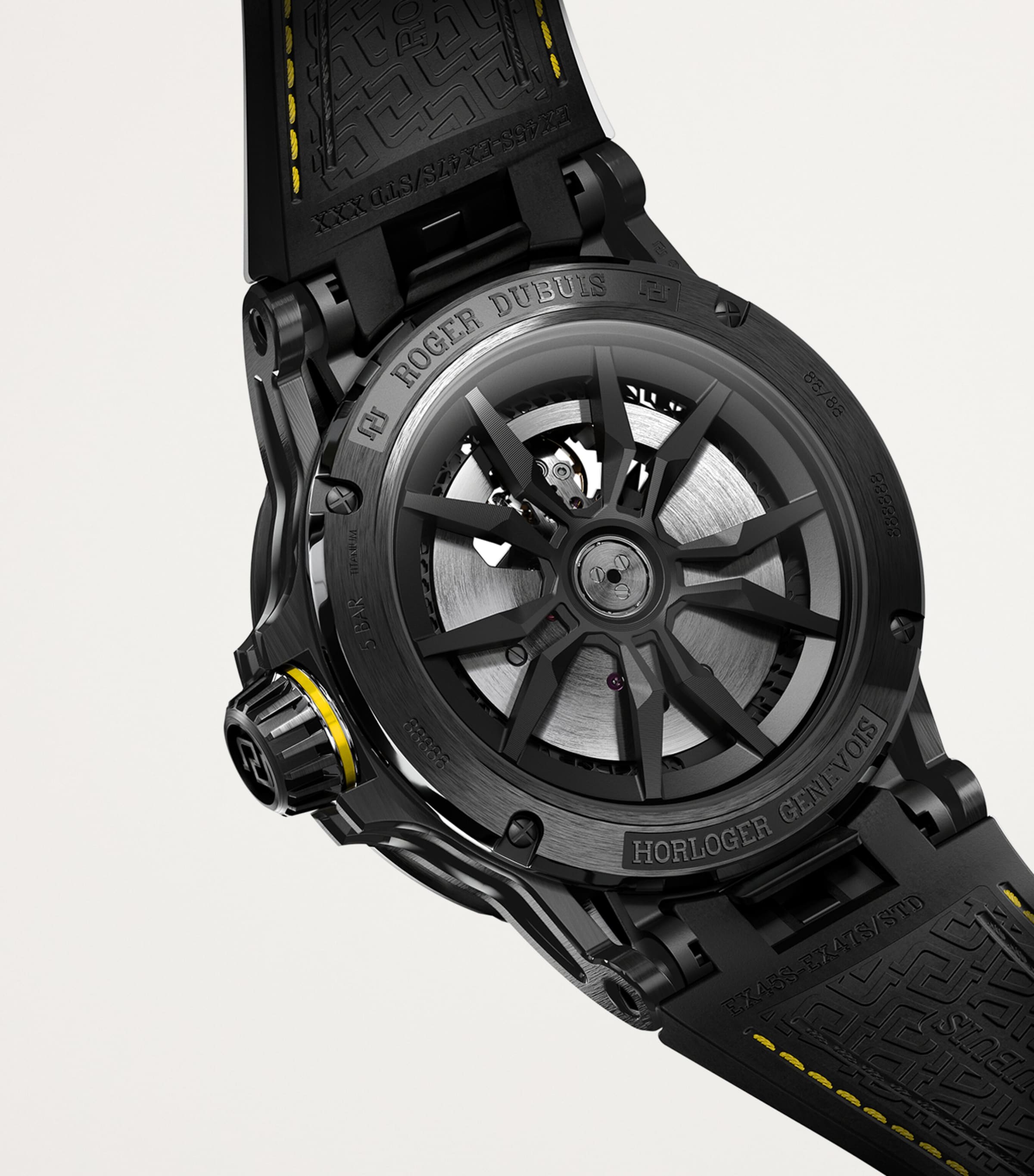 x Lamborghini Titanium Excalibur Spider Monobalancier Huracán Watch 45mm