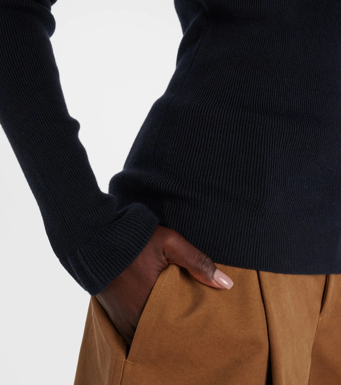 Chloé - Ribbed-knit cotton and wool turtleneck sweater