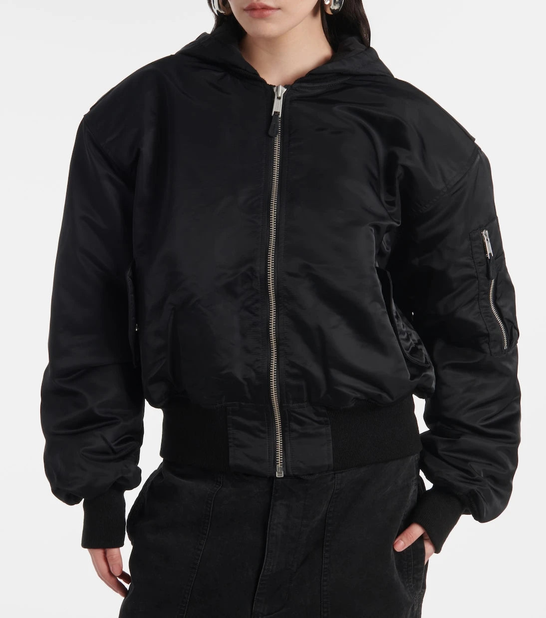 Entire Studios - Broad hooded satin bomber jacket