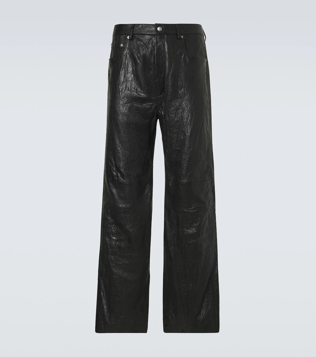 Rick Owens - Leather wide-leg jeans