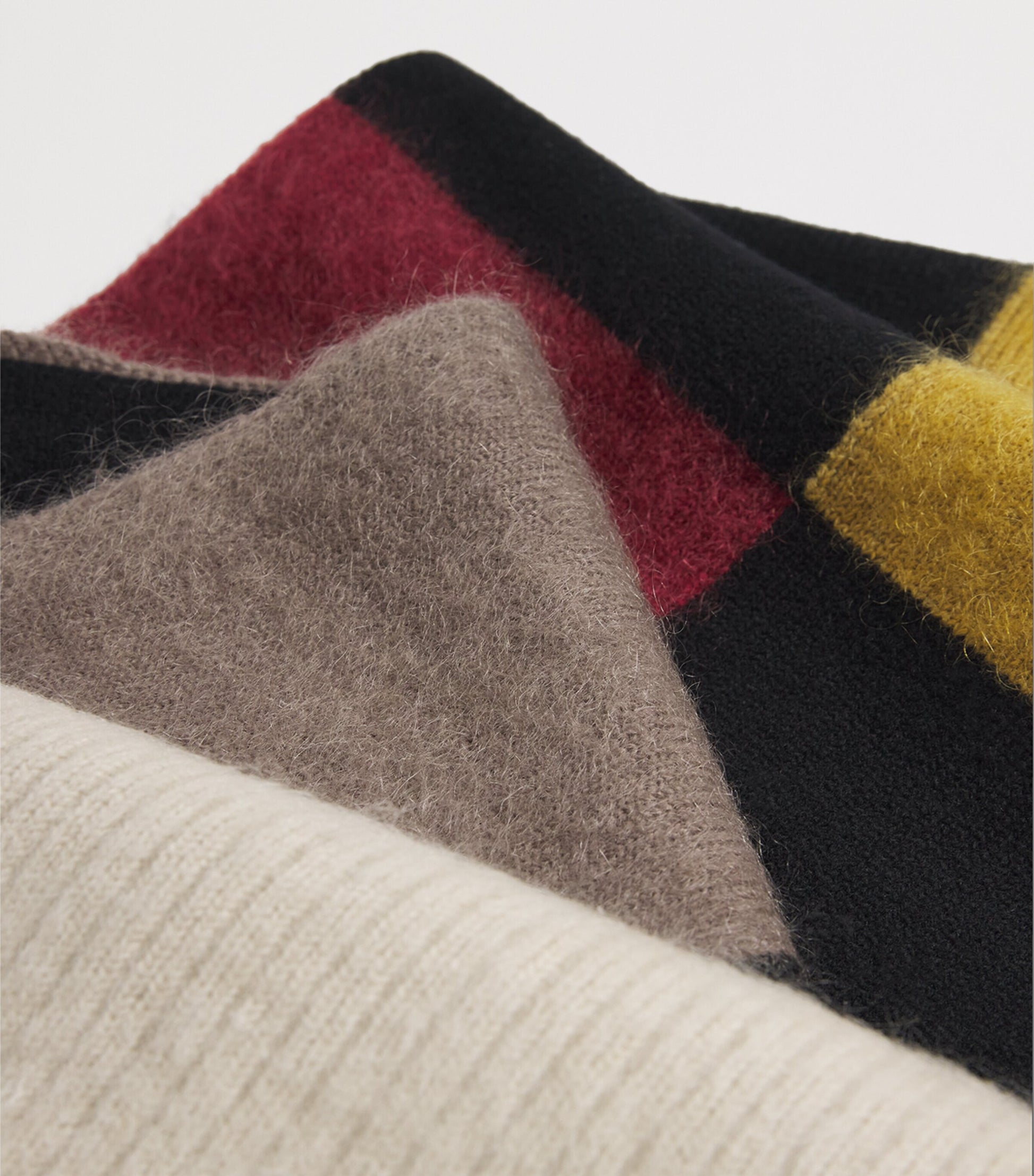 Joseph Silver Wool-Blend Overlay Scarf