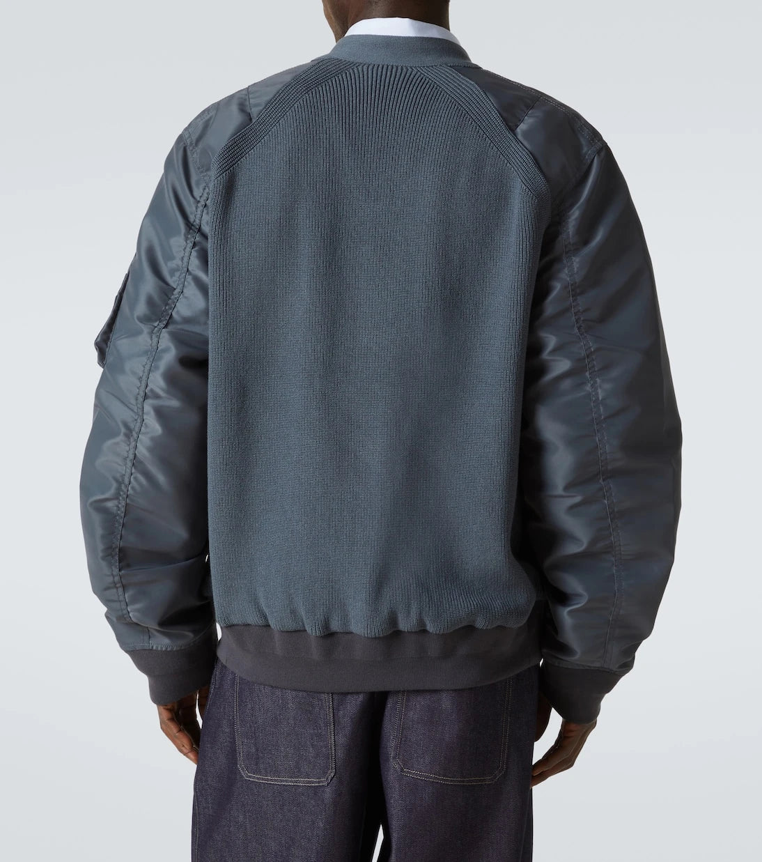 Sacai - Paneled knitted twill blouson
