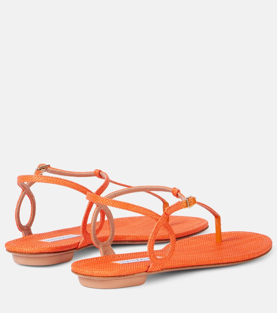 Aquazzura - Almost Bare raffia-effect sandals