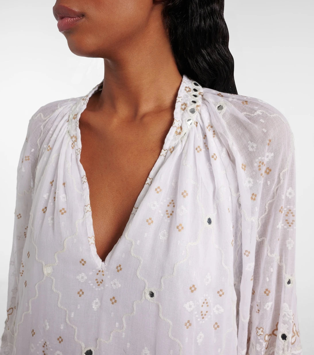 Juliet Dunn - Embroidered cotton minidress