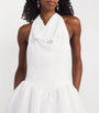 Self-Portrait White Crepe Halterneck Mini Dress