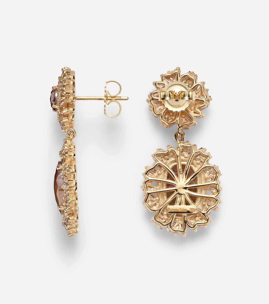 Suzanne Kalan - Doublet 18kt gold drop earrings with diamonds