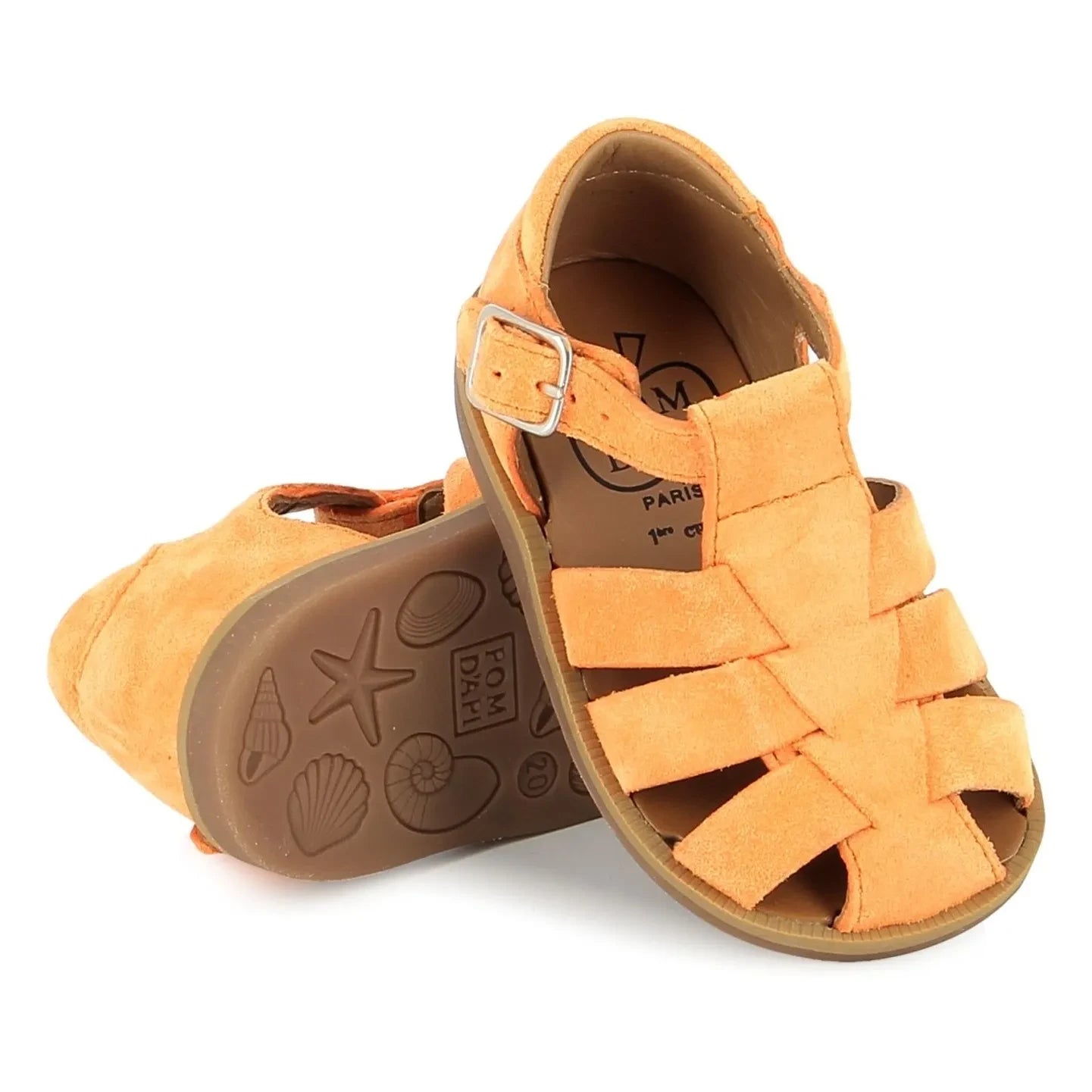 Pom d'Api - Poppy Daddy Velvet sandals | Apricot