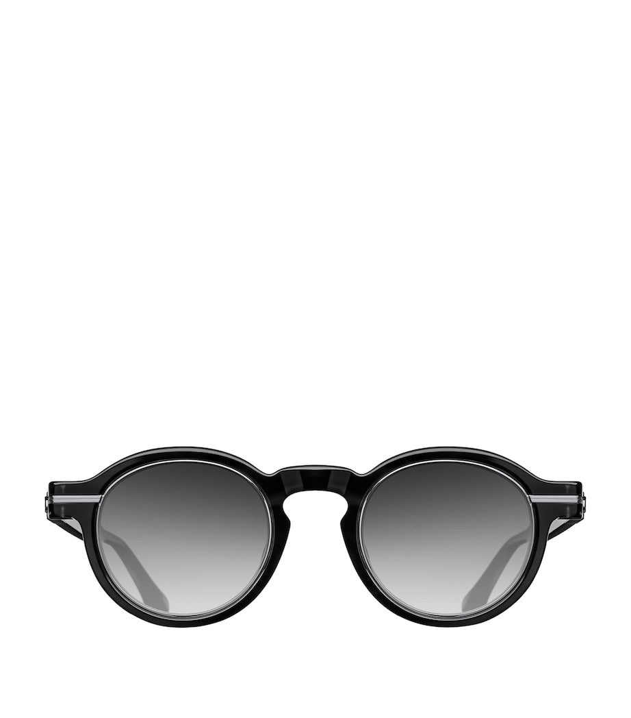Thick-Frame Round Sunglasses