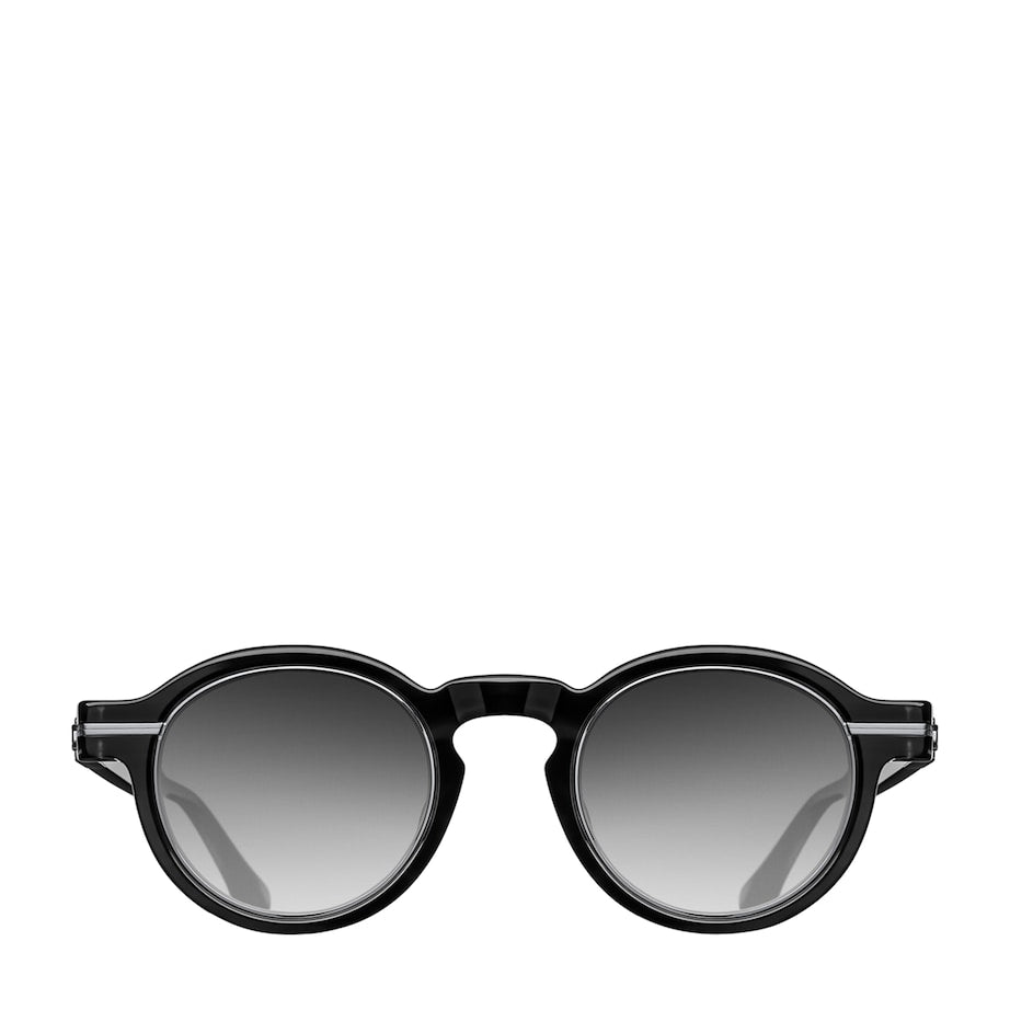 Thick-Frame Round Sunglasses