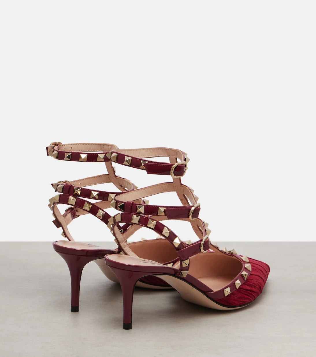 Valentino Garavani - Rockstud 65 velvet and leather pumps