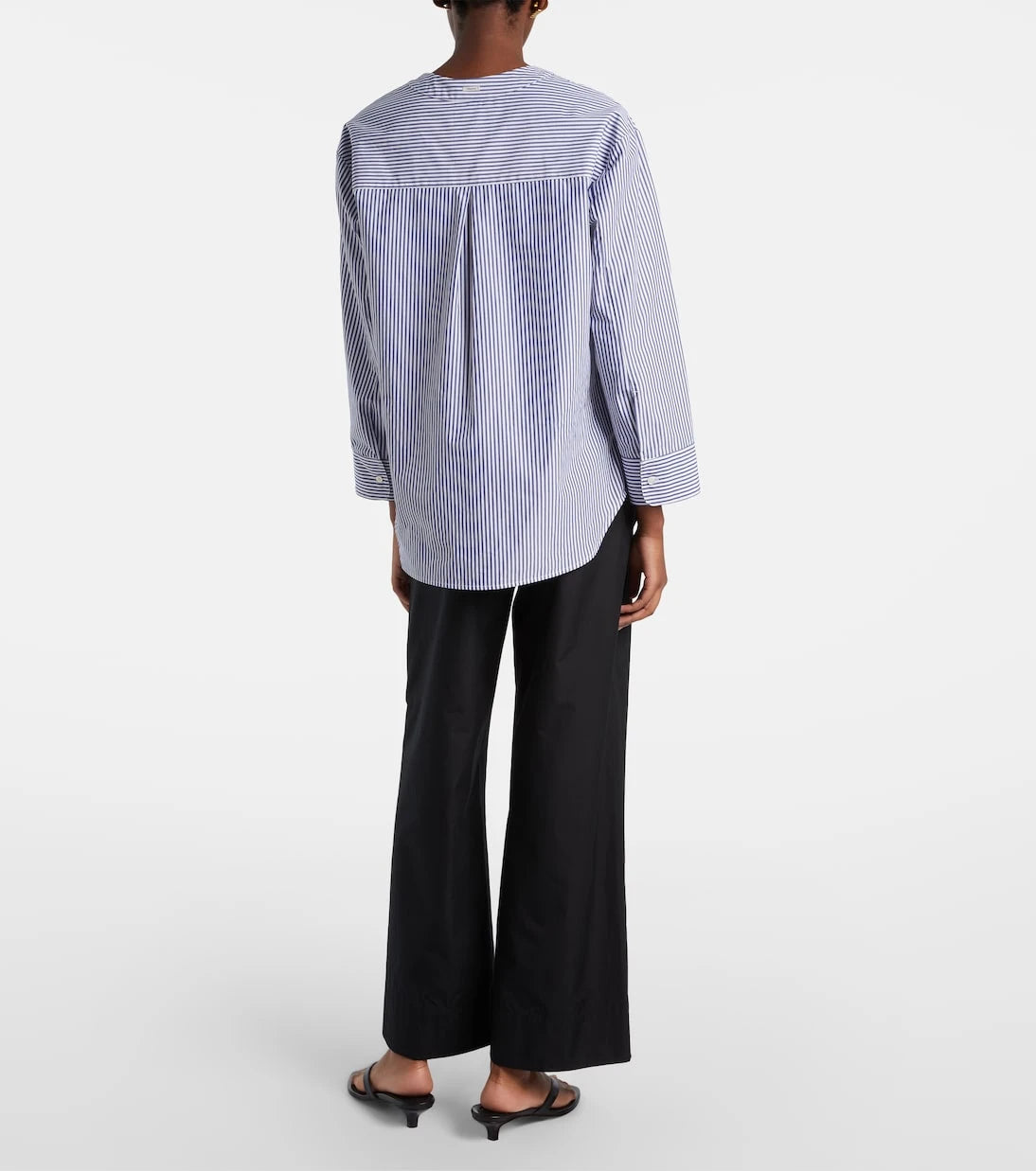 'S Max Mara - Argento cotton cropped wide-leg pants