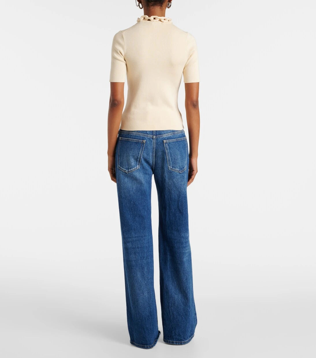 Rabanne - Chain-detail silk and cotton-blend top
