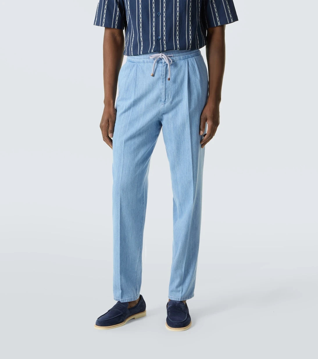 Brunello Cucinelli - بنطلون مستقيم مطوي من القطن