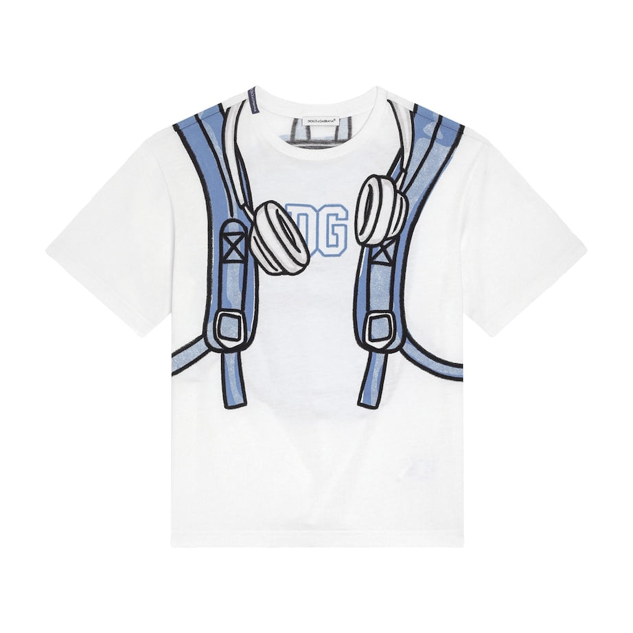 Dolce & Gabbana Kids Cotton Backpack Print Oversized T-Shirt (8-12 Years)