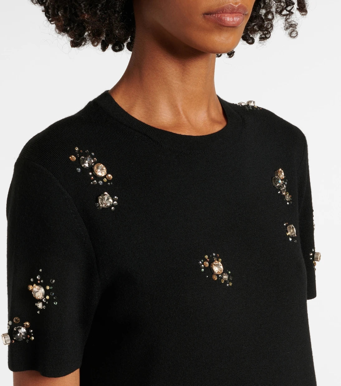 Tory Burch - Embellished wool-blend midi dress