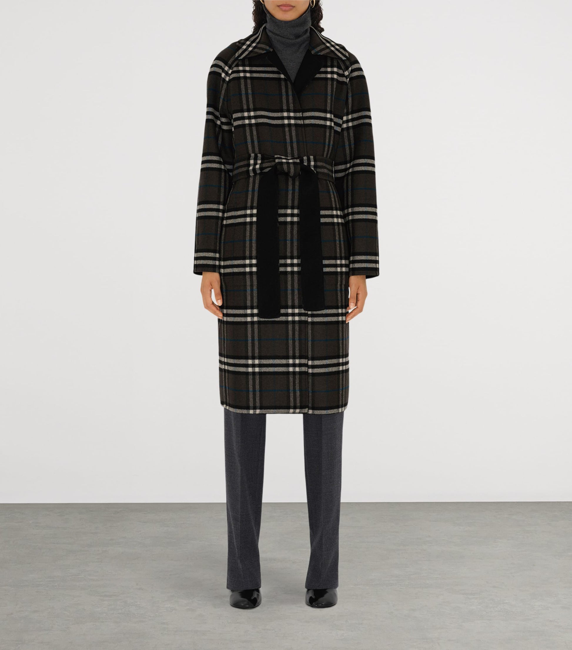 Burberry Wool Reversible Hooded Wrap Coat