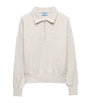 Neutral Cotton Half-Zip Sweatshirt