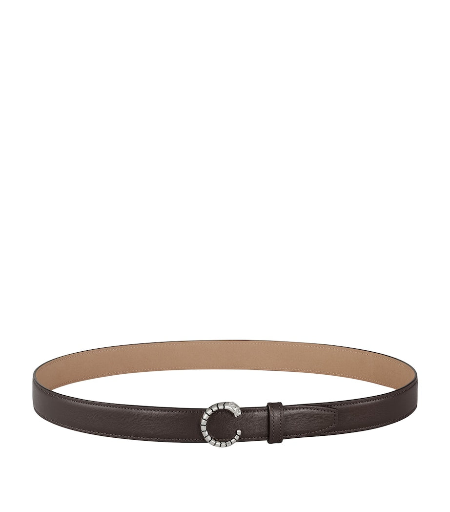 Cartier Brown Small Leather Panthère de Cartier Belt (75cm)