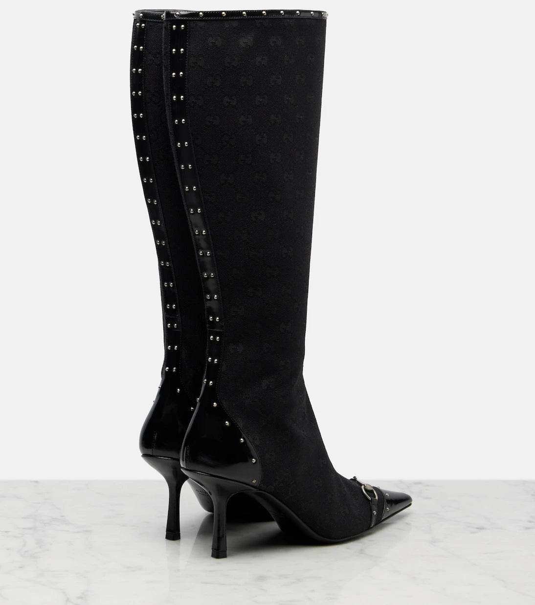 Gucci - Savoy Horsebit GG canvas knee-high boots