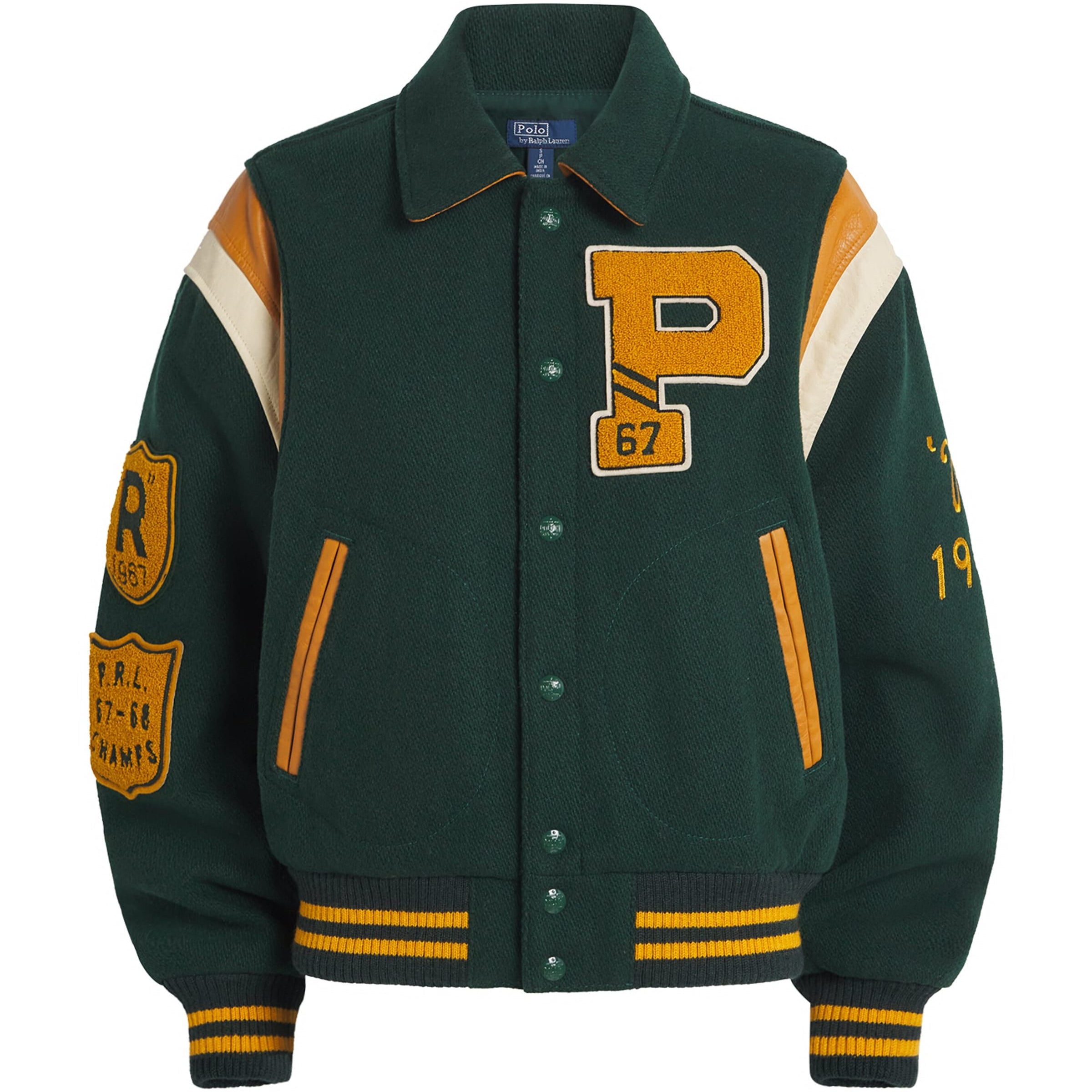 Polo Ralph Lauren Wool-Blend Varsity Jacket DARK GREEN