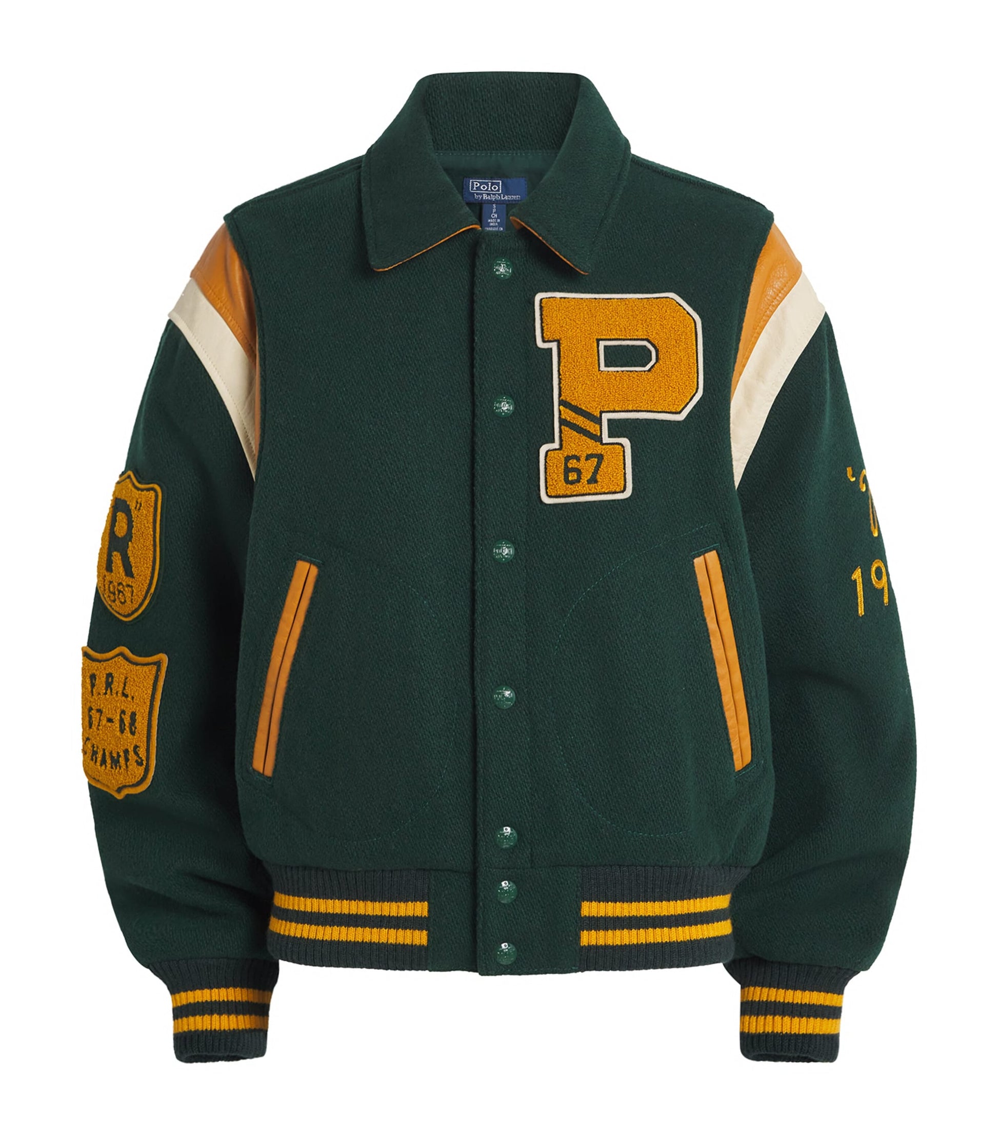 Polo Ralph Lauren Wool-Blend Varsity Jacket DARK GREEN