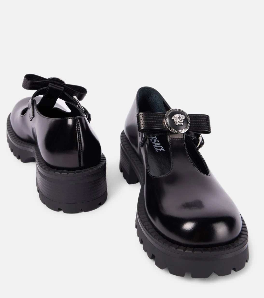 Versace - Gianni Ribbon leather flats