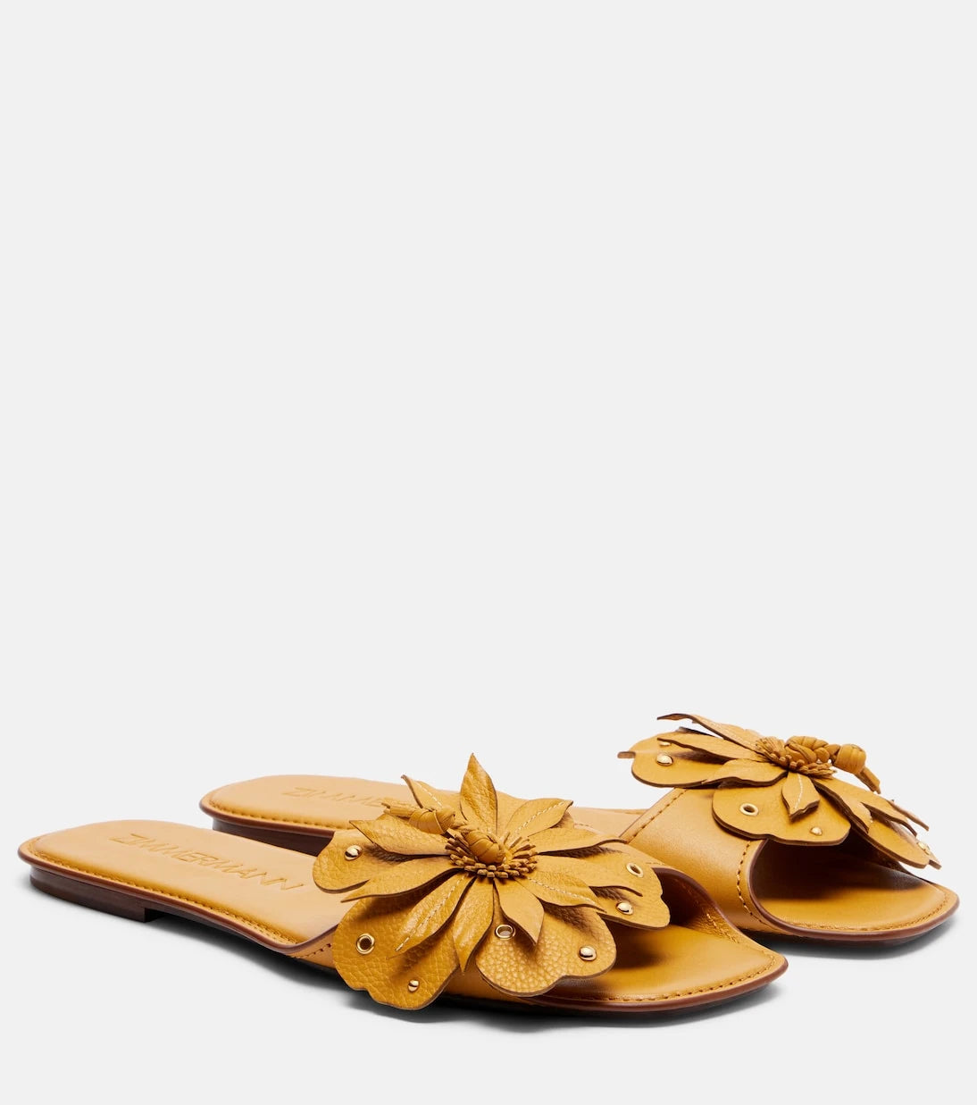 Zimmermann - Brightside floral-appliqué leather sandals