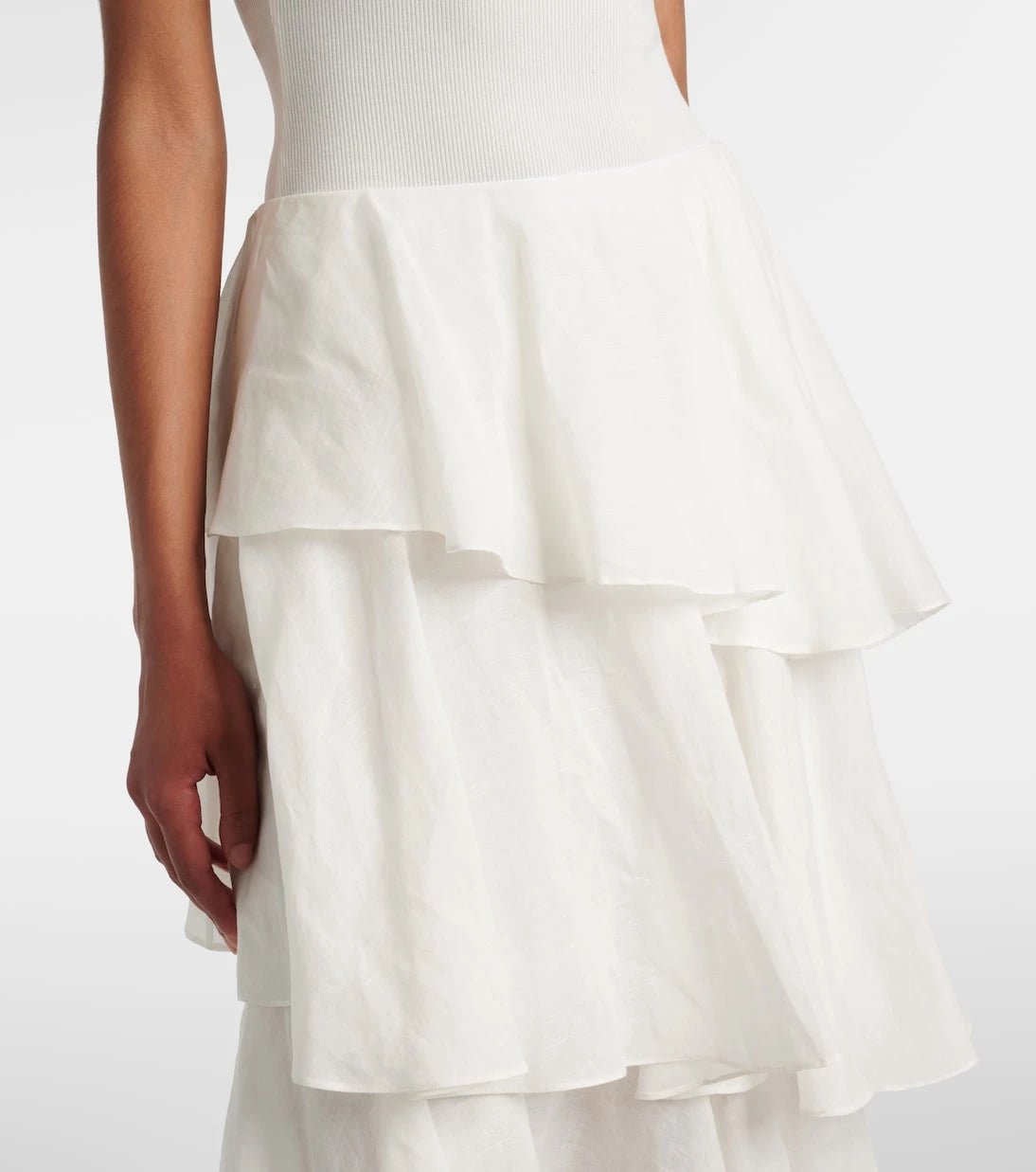 Alaïa - Asymmetric cotton and linen maxi skirt