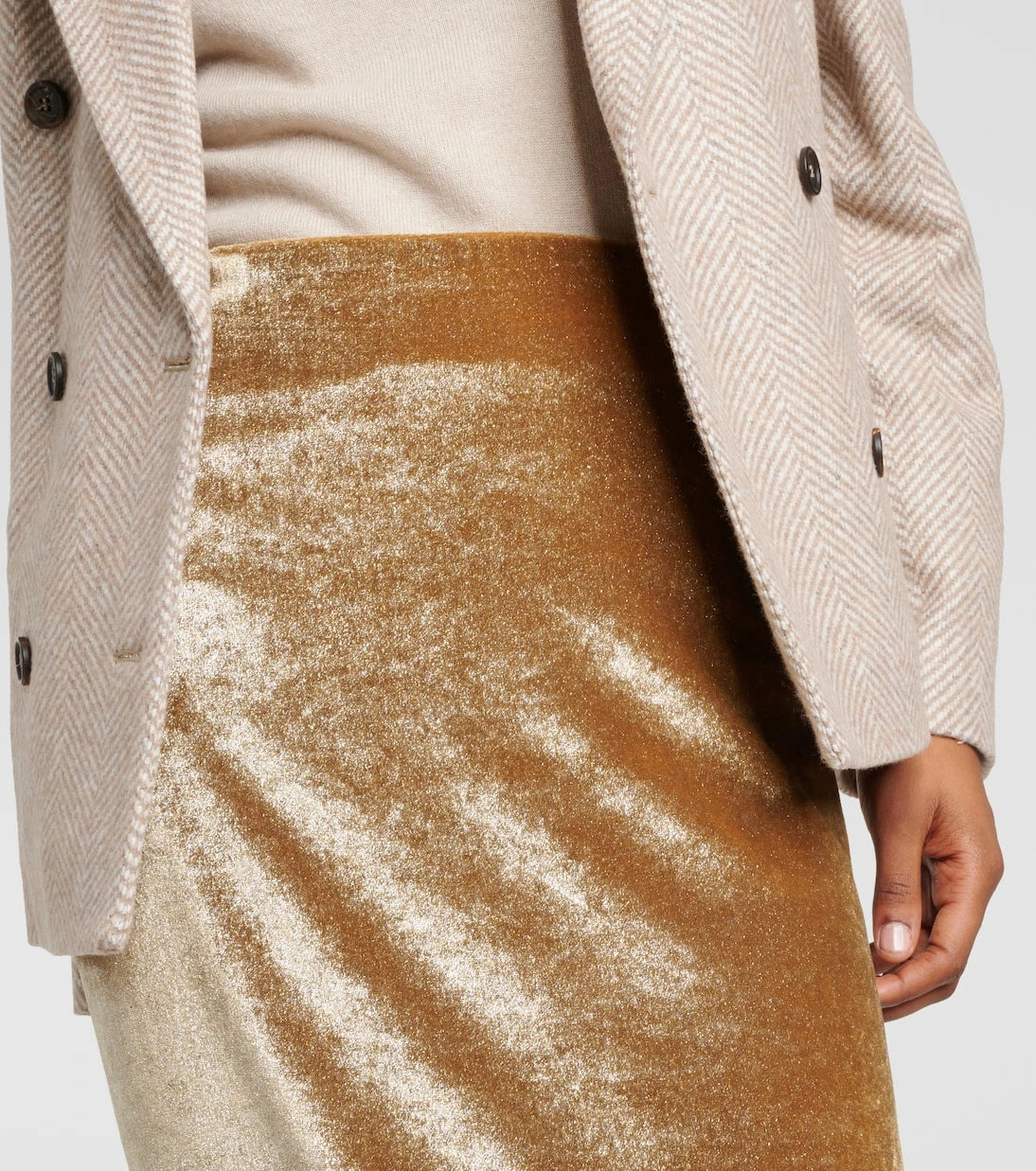 Brunello Cucinelli - High-rise velvet maxi skirt