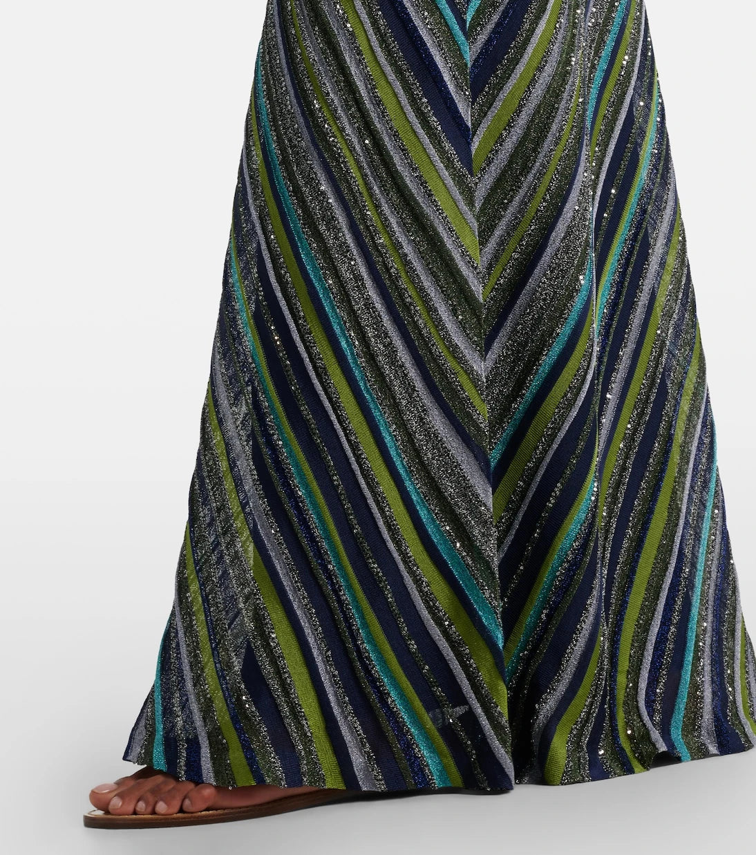 Missoni - Sequined one-shoulder lamé maxi dress