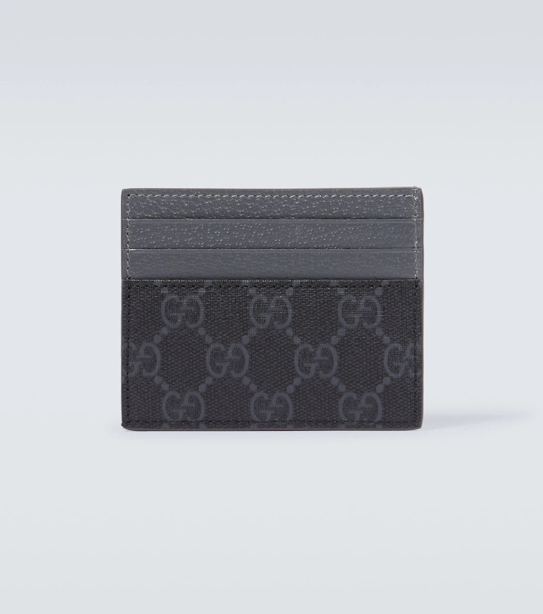 Gucci - Leather-trimmed GG canvas card holder