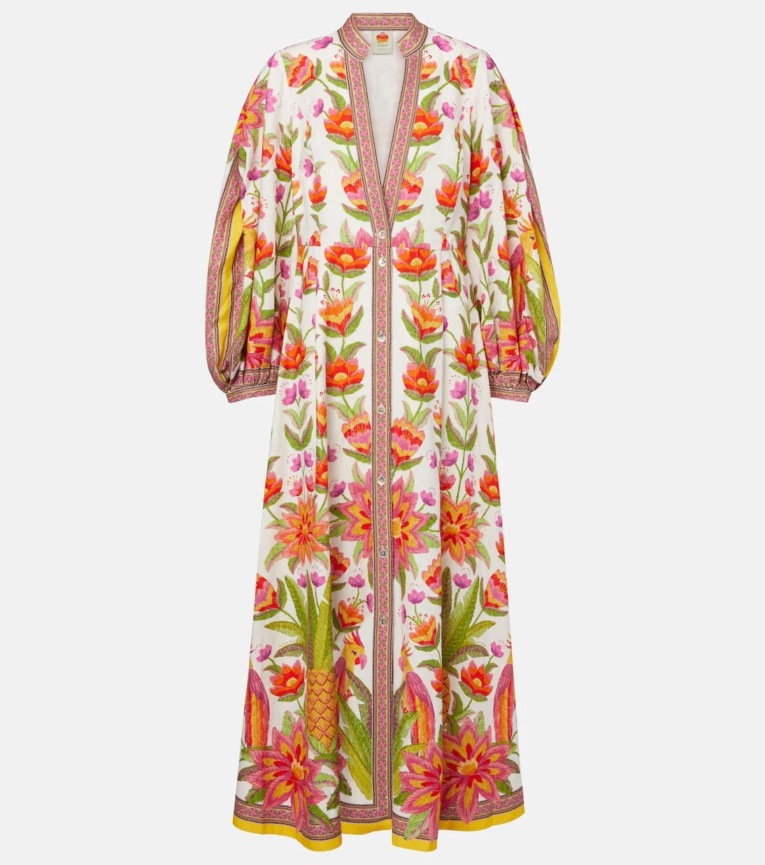 Farm Rio - Ararais linen-blend maxi dress