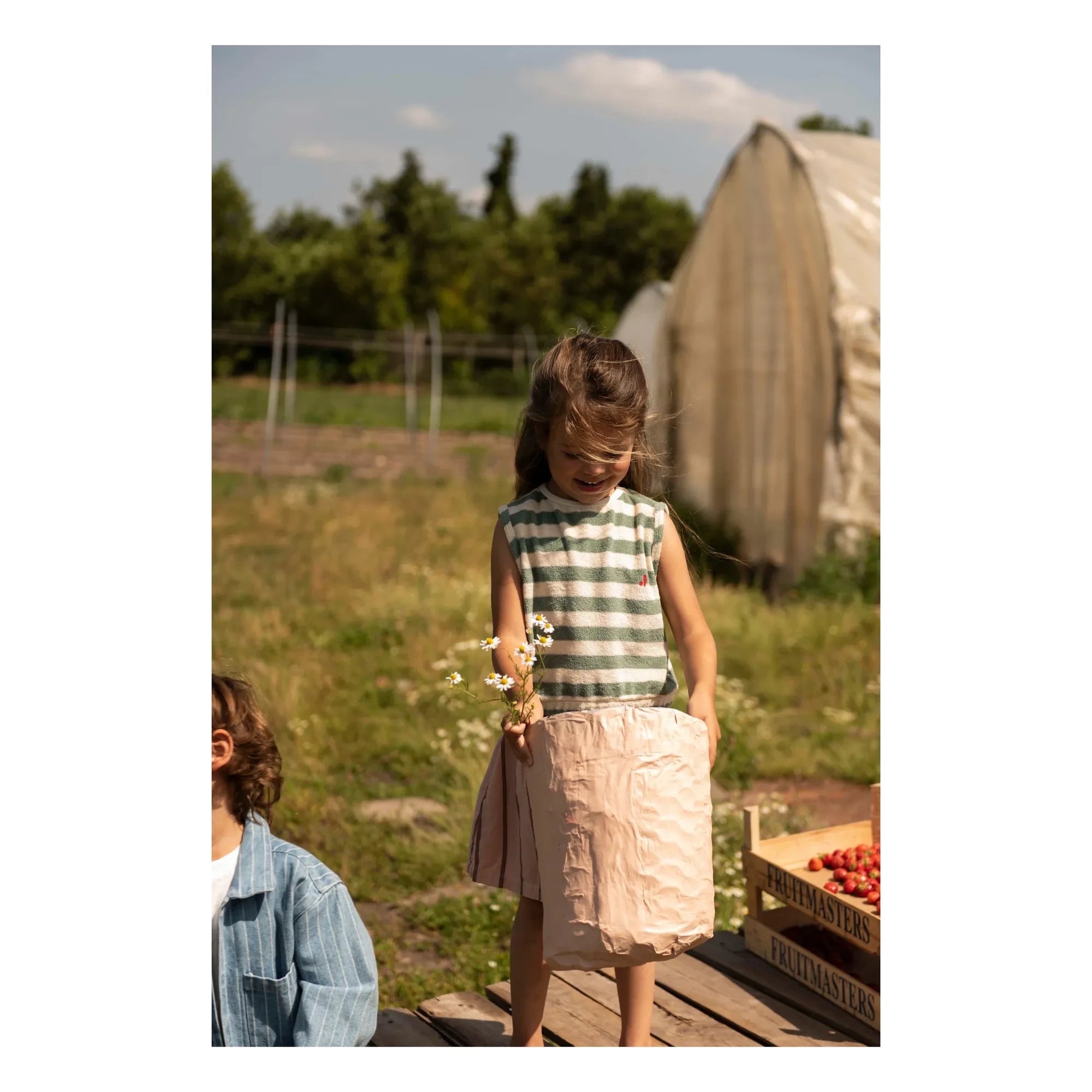 Jenest - Eve Stripe Organic Cotton Sleeveless T-Shirt | Khaki
