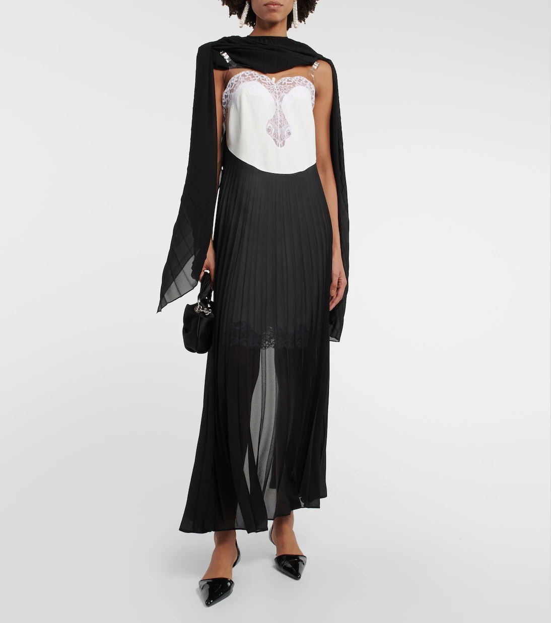 Christopher Kane - Mrs Robinson lac-trimmed midi dress with cape