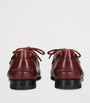 Bally Burgundy Leather Pathy Boat Shoes