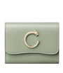 Calfskin Panthère de Cartier Mini Wallet SAGE GREEN
