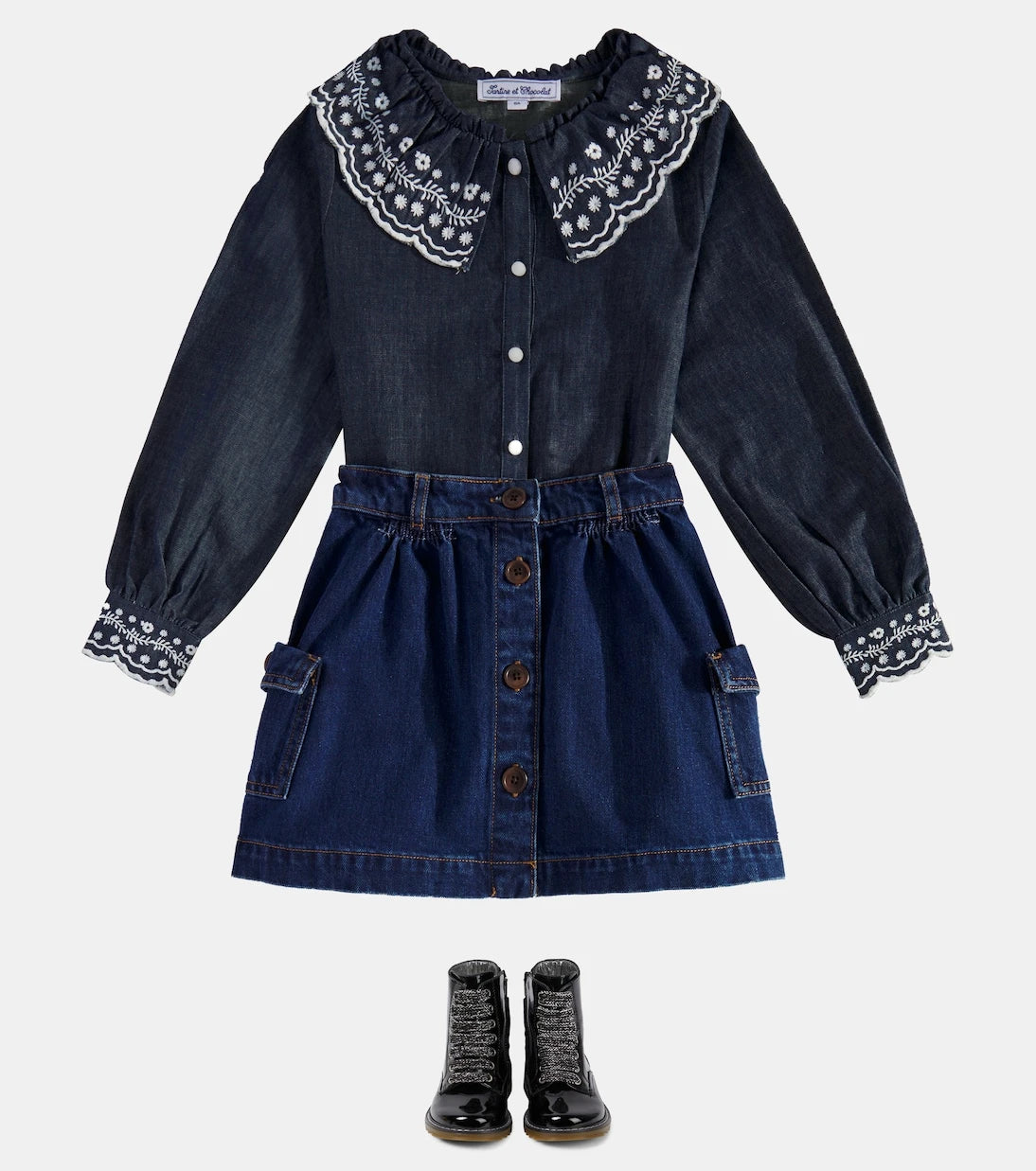 Tartine et Chocolat - Embroidered denim shirt