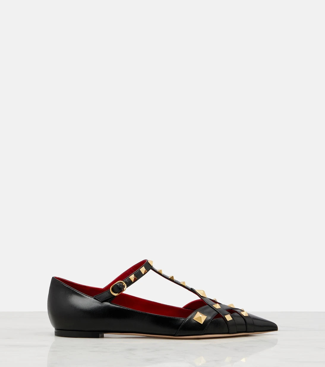 Valentino Garavani - Studdy leather Mary Jane flats