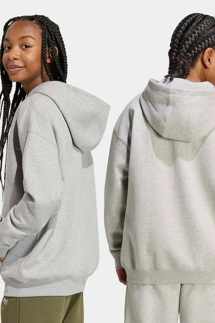 pamuklu, çocuklar için fermuarlı ve kapüşonlu adidas Originals sweatshirt