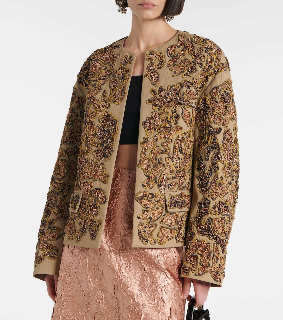 Dries Van Noten - Sequined cotton jacket