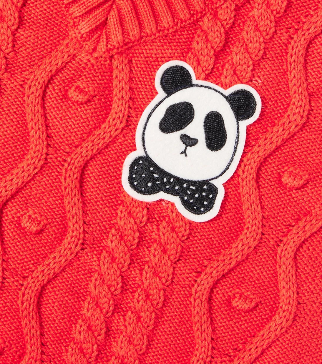 Mini Rodini - Panda cable-knit cotton vest