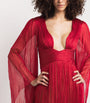 Maria Lucia Hohan Red Silk Flared-Sleeve Catia Maxi Dress