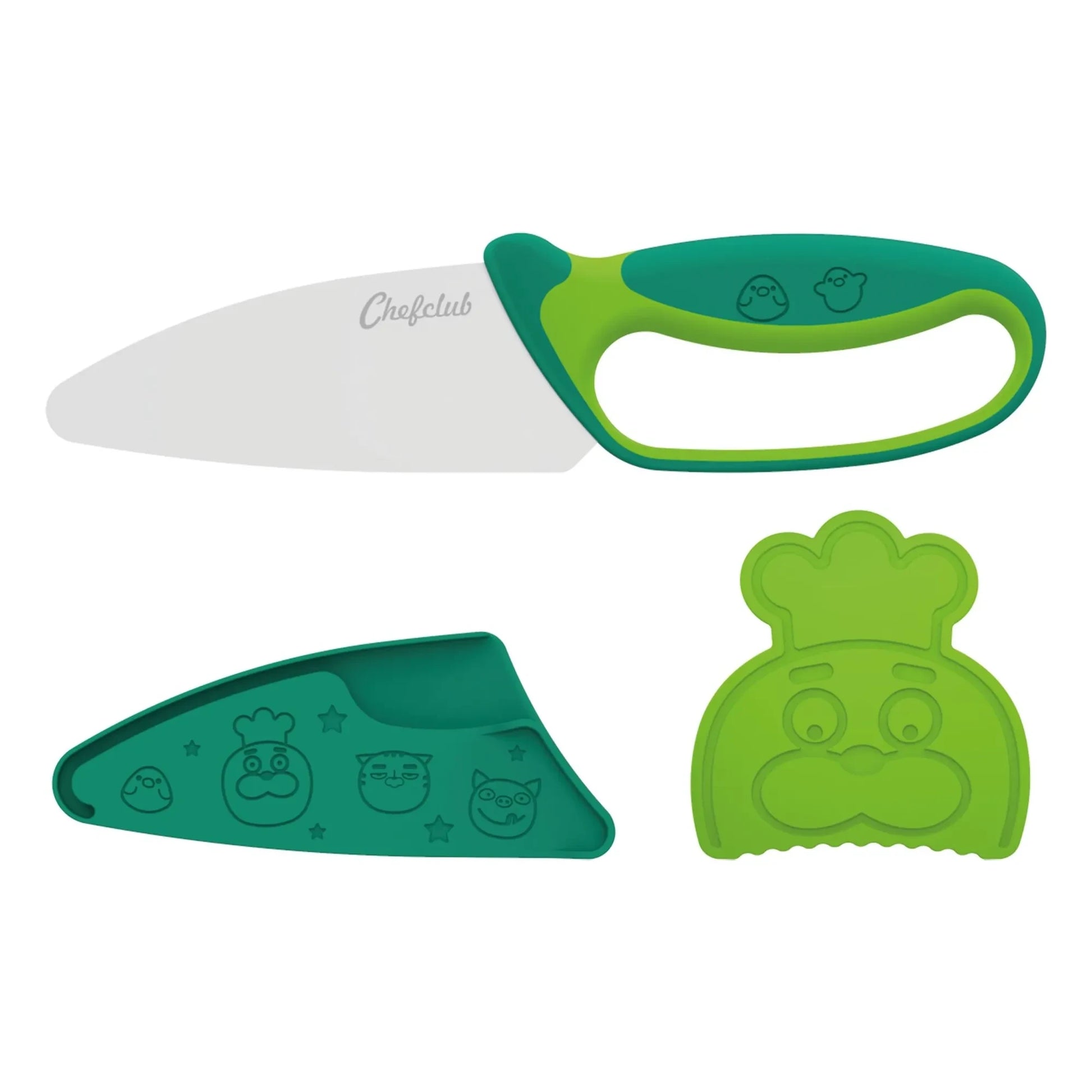 Chefclub - Knife with finger guard | Green