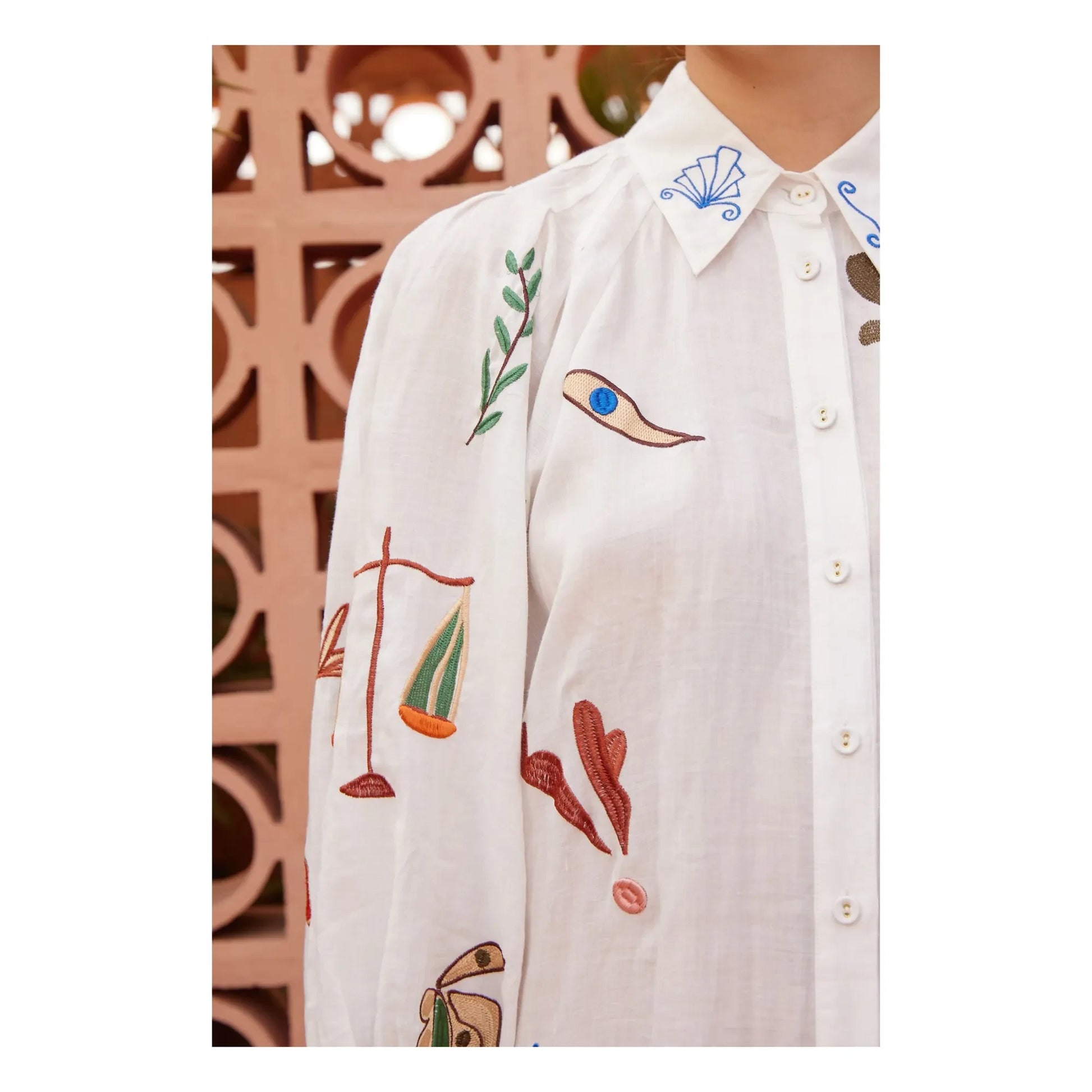 Alémais - Mina Embroidered Dress | White