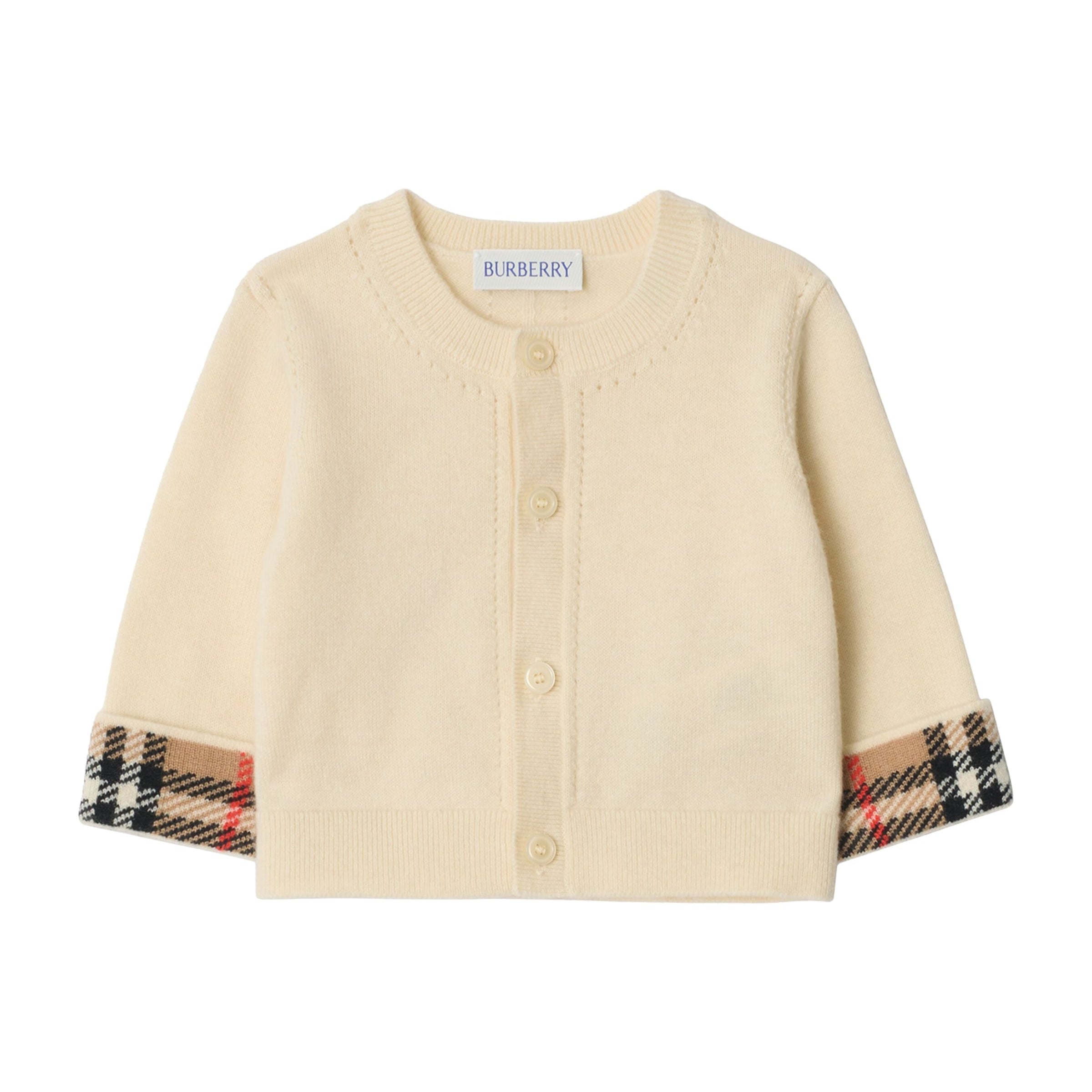 Cashmere Check-Trim Cardigan and Trousers Set (1-18 Months)