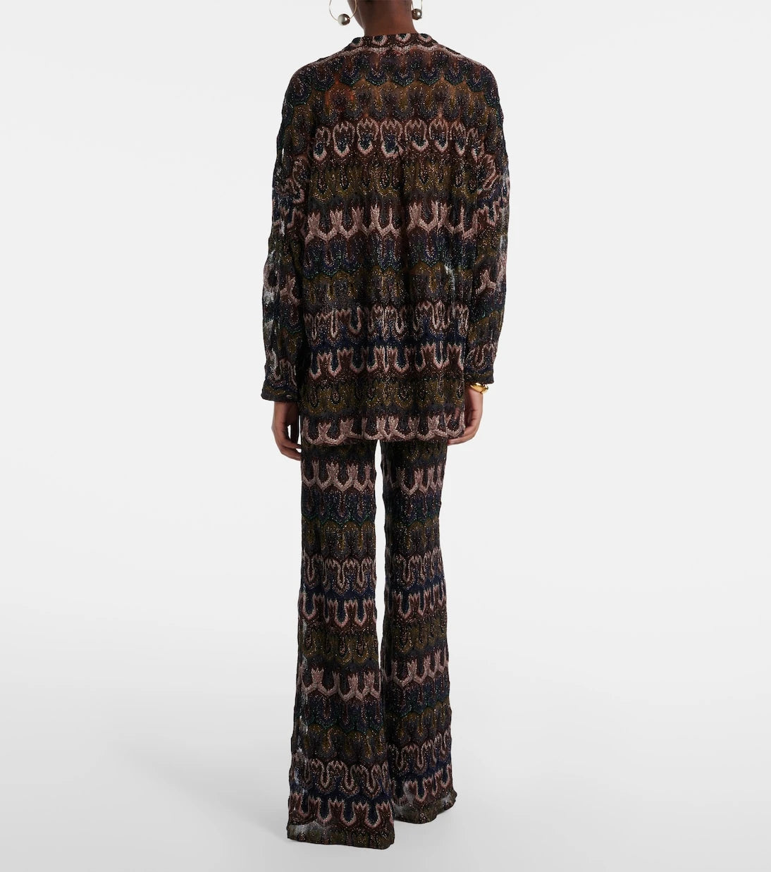 Missoni - Intarsia lamé flared pants